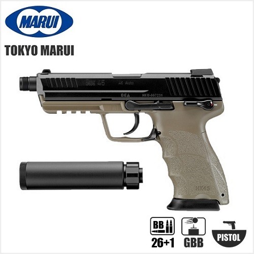 MARUI HK45 TACTICAL GBB Pistol -DE