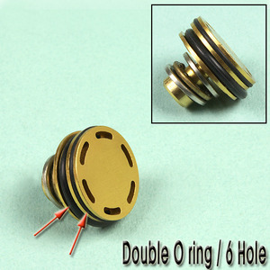             Double O Ring Piston Head / 6 Hole 